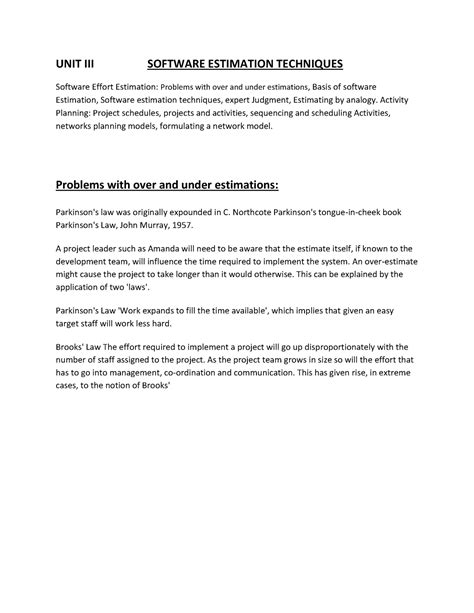 SPM UNIT III - Cloud computing - UNIT III SOFTWARE ESTIMATION ...