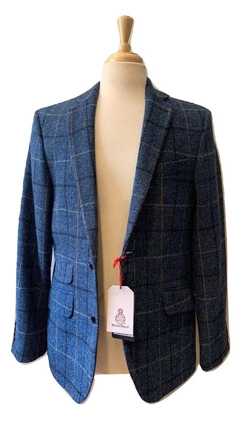 Authentic 100% Harris Tweed Men's Blazer/Jacket Blue & | Etsy