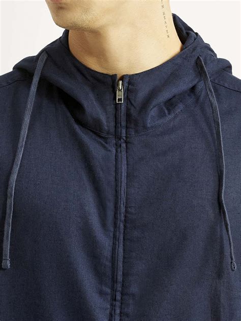 Men's Solid Navy Linen Jacket – Levis India Store