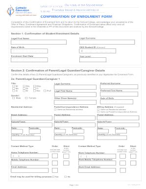 Fillable Online olsh qld edu EC - Confirmation of Enrolment Form ...