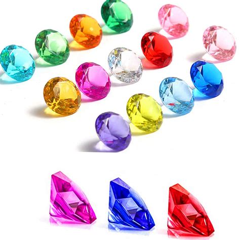 Buy KangRuiZhe 50 PCS Acrylic Crystal 20mm Round Diamond Crystals ...
