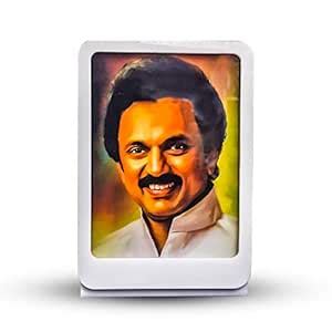 M.K.Stalin Double Sided Image Acrylic Car Dashboard with LED Lights (4 ...