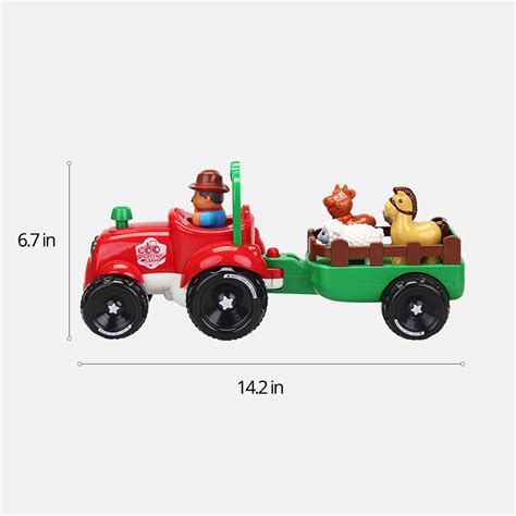 Buy Farm Tractor Toy with Detachable Farmer and Animals Figures ...