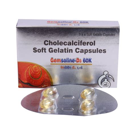 Gemsoline-D3 60K Soft Gelatin Capsule 4's Price, Uses, Side Effects ...