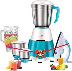 Alibaba Super Combo 750 W Dry Iron (White, Green) & 750 W Mixer Grinder ...