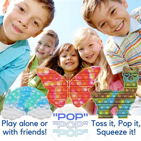 Buy Push Pop Bubble Sensory Fidget Toy Its Llama Big Butterfly Rainbow ...