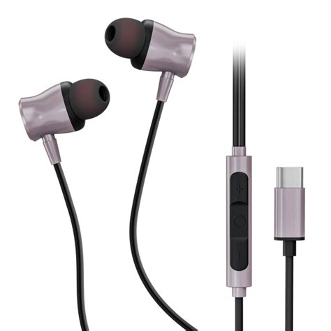 REALFIT Type-C Earphones with Hi-Res Audio & Built-In Mic Wired (Pink ...
