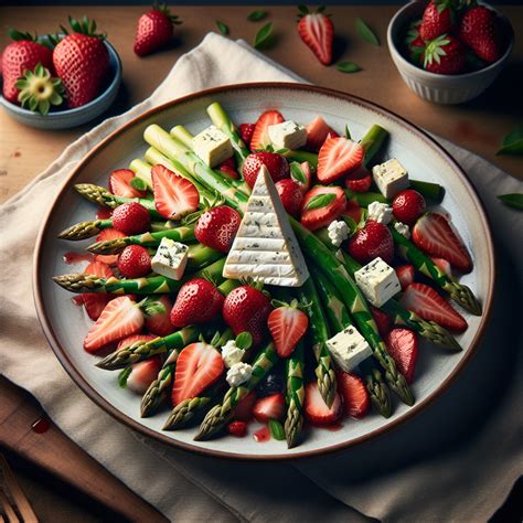 Spargelsalat mit Erdbeeren und Ziegenkäse | malsati