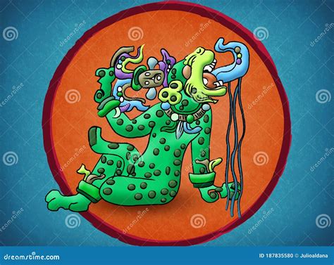 Mayan Jaguar Deity Balam Royalty-Free Illustration | CartoonDealer.com ...