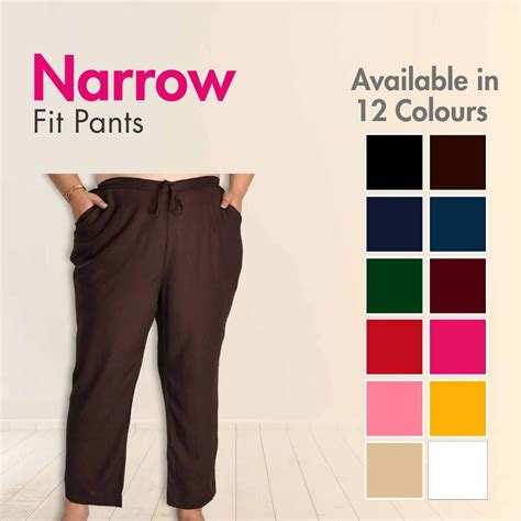 Buy Plus Size Narrow Fit Pants for Women | Meera Plus Size