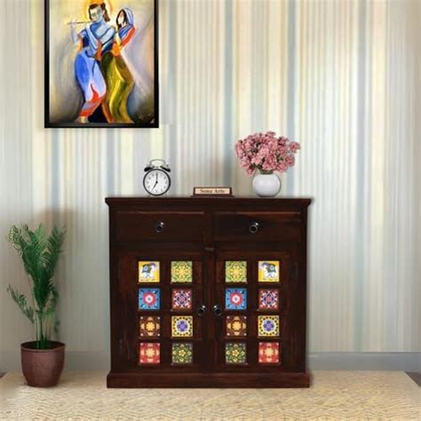 SONA ART & CRAFTS Solid Sheesham Wood Sideboard Tv Cabinet for Living ...