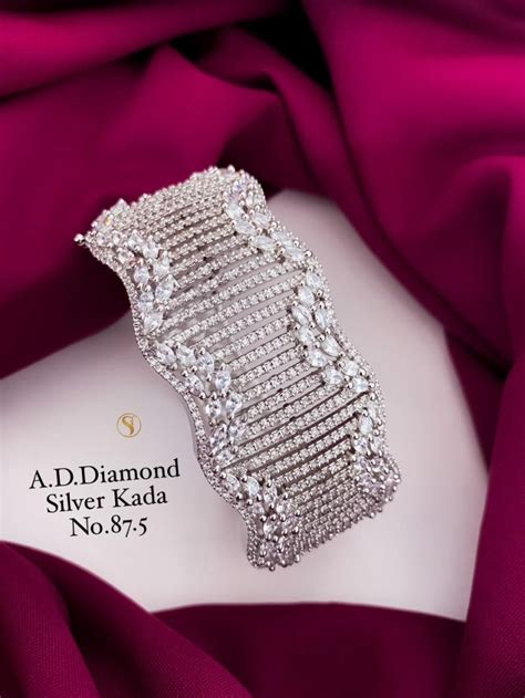 AD Diamond Silver Kada