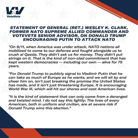 Statement of General (RET.) Wesley K. Clark, Former NATO Supreme Allied ...