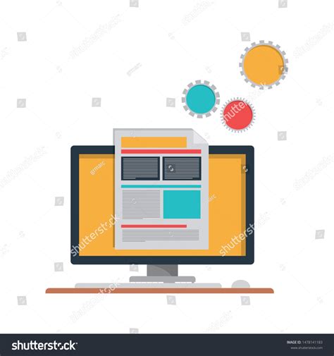 Set Icons Computer Screen White Background Stock Vector (Royalty Free) 1478141183 | Shutterstock