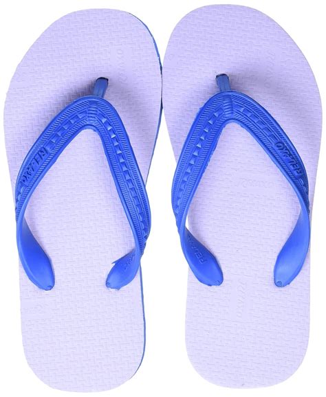 Buy Relaxo Plus Women's White Blue Slippers-2 UK (34 EU) (CU0021L ...