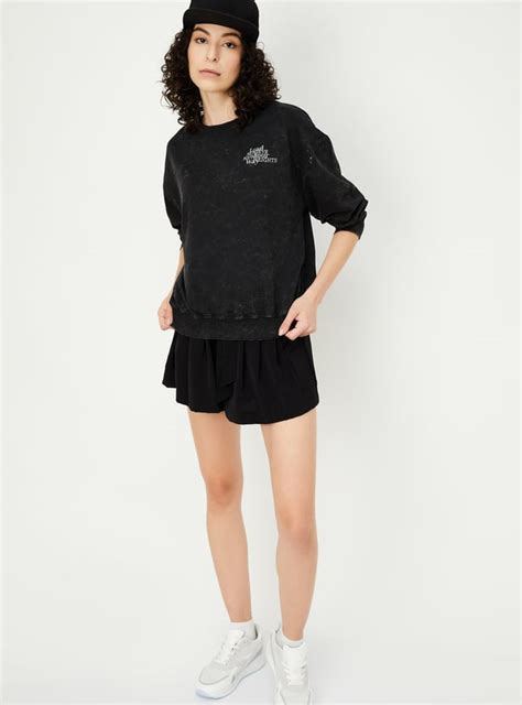 Buy Women Acid Washed Oversized Sweatshirt Online at just Rs. 799.0 ...