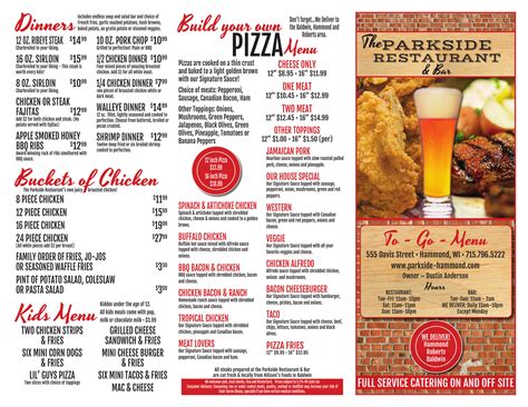 Parkside Restaurant & Bar menus in Hammond, Wisconsin, United States