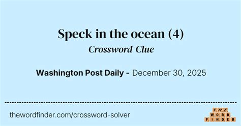 Speck in the ocean — Crossword Clue