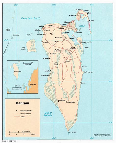 Large detailed political map of Bahrain with roads and cities - 1980 | Bahrain | Asia | Mapsland ...