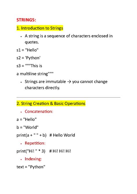 Python Notes: Introduction to Strings, Lists, Tuples, and Dictionaries ...