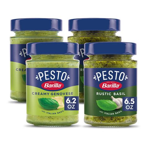 Barilla Creamy Genovese Pesto And Rustic Basil Pesto Sauce Four ...