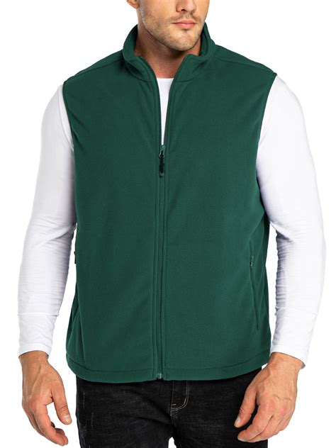 33,000ft Men's Fleece Vest, Lightweight Warm Zip Up Polar Vests ...