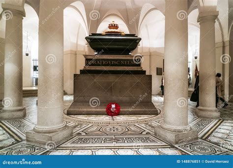 London, England - May 12, 2019: Tomb of British Admiral Horatio Nelson ...