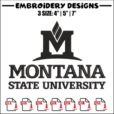Montana State logo embroidery design, University embroidery, | Inspire ...