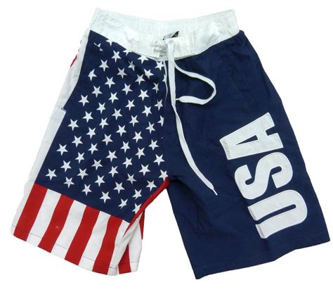 USA AMERICAN FLAG PATRIOTIC STARS STRIPES BOARD SHORTS BEACH SWIM ...