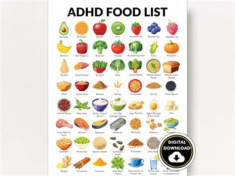 Adhd diet food list attention deficit hyperactivity disorder meal plan for kids to improve brain ...