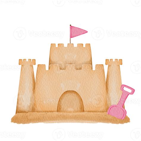 watercolor sand castle clip art 23411717 PNG