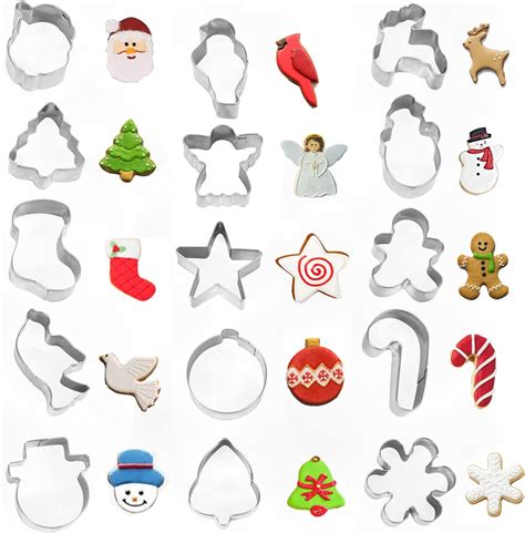 Amazon.com: Mini Christmas Cookie Cutters Set 15 Pieces Stainless Steel ...