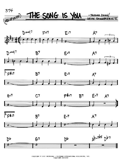 The Song Is You sheet music by Jerome Kern (Real Book - Melody & Chords ...