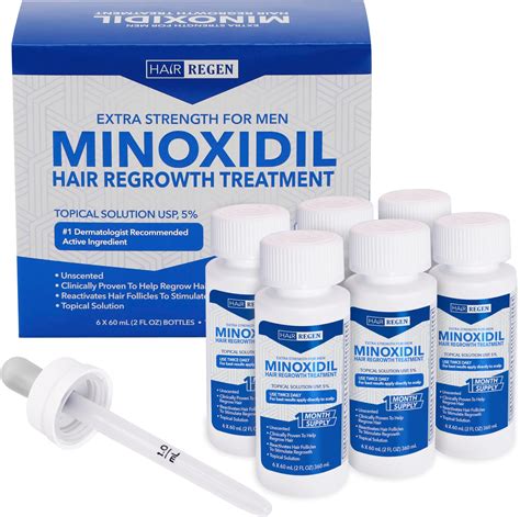 Amazon.com : Hair-Regen Advanced 5% Minoxidil For Men Hair Regrowth Treatment for Thinning Hair ...