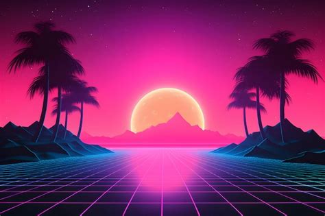 Images de Synthwave Landscape – Téléchargement gratuit sur Freepik