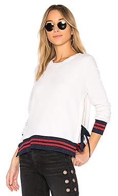 Pam & Gela Side Slit Sweatshirt in Snow White | REVOLVE