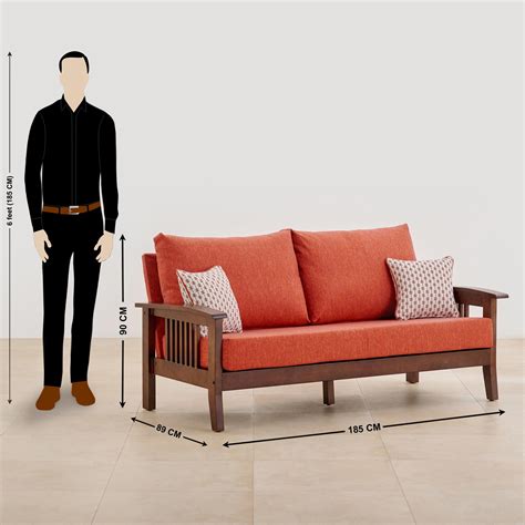 Buy Abby Fabric 3+2+1 Seater Sofa Set with Cushions - Orange from Home ...