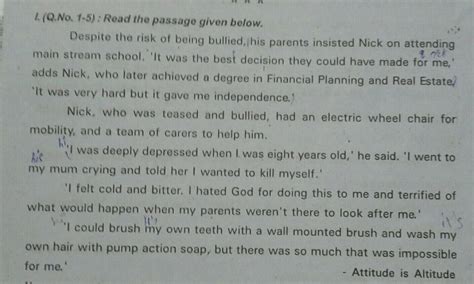 1. 'It was very hard but it gave me independence.' What was 'it' that ...