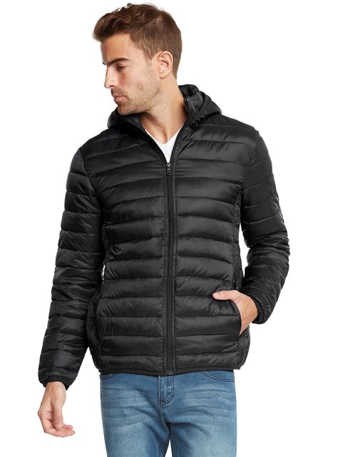 9 Crowns Men's Lightweight Puffer Puffy Jacket (Black, XX-Large ...