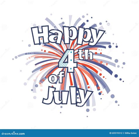 Fourth of July Fireworks stock vector. Illustration of july - 69319312