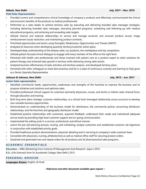 Medical Sales Representative Resume Examples & Template (with job winning tips)