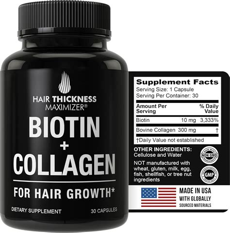 Amazon.com: Biotin and Collagen Supplements - 10000mcg Biotin + Bovine Collagen Advanced 2-in-1 ...
