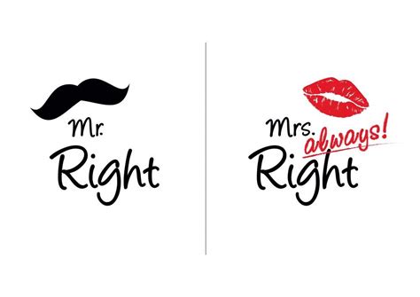 5 Ace mr right and mrs always right Wall Sticker Poster|size:12x18 inch ...