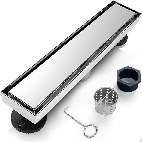 12 Inch Linear Shower Drain Silver Floor Drain for Bathroom Kitchen ...