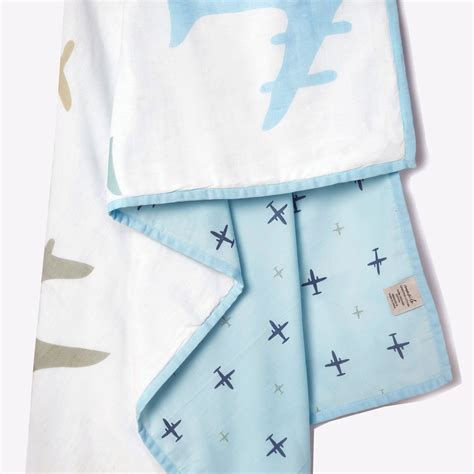 Organic Baby Dohar Blanket – Airplane | Masilo Organic Baby