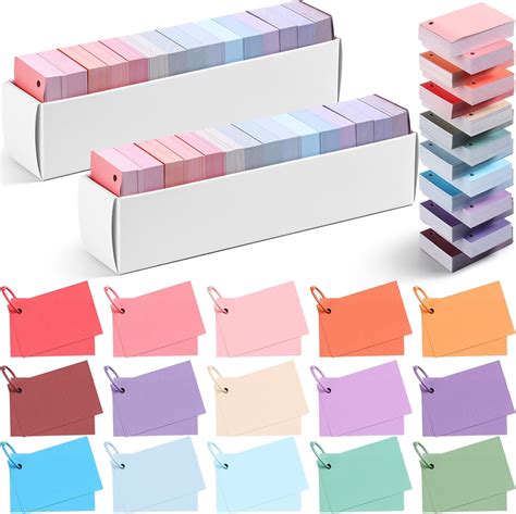 Amazon.com : Ctosree 3000 Pcs Colorful Index Cards 2" x 3" Flash Cards ...