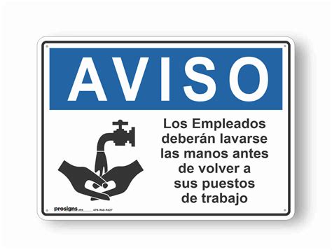 Hand Wash Sign Spanish COVID 19 Hand Washing Sign Bilingual | Safety