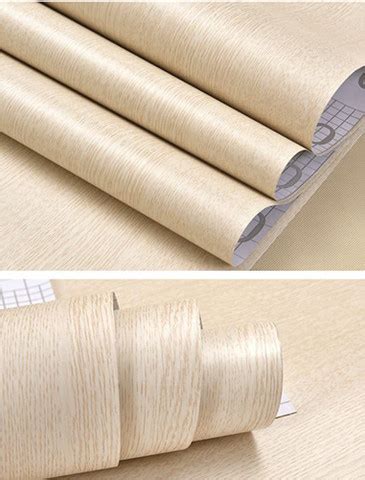 TOTAL HOME 41.91 cm Beige Oak Wood Grain Wallpaper Self Adhesive Shelf ...