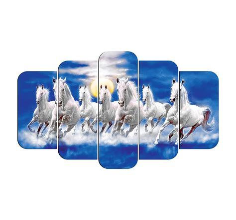 Casa Rica Seven Running Horses Vastu Photo Frame Painting Wall Hanging ...