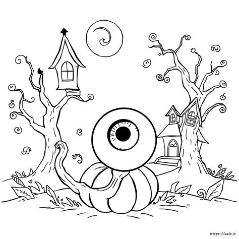 Halloween Eyeball Coloring Page